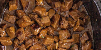 Crockpot Garlic Steak Bites